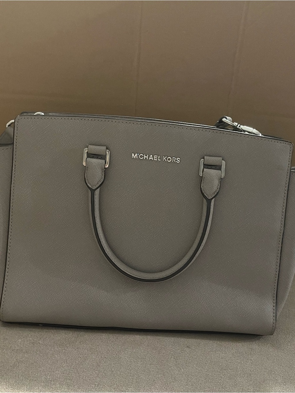 Michael Kors Charcoal Saffiano Leather Satchel